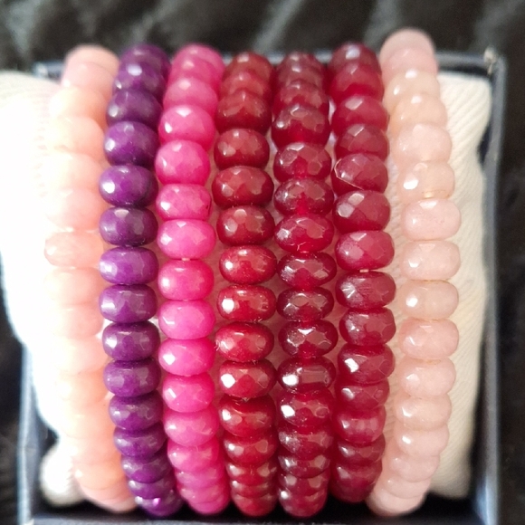 Elegant Gemstone Multi-Color Beaded Bracelet Set - Picture 1 of 3